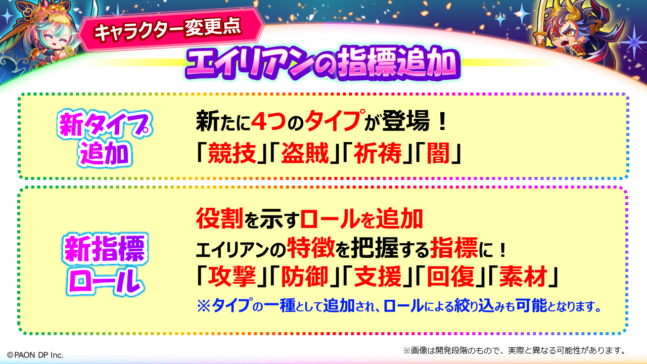 キャラクター追加変更点について